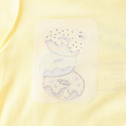 甜甜圈圖案貼布長袖T恤