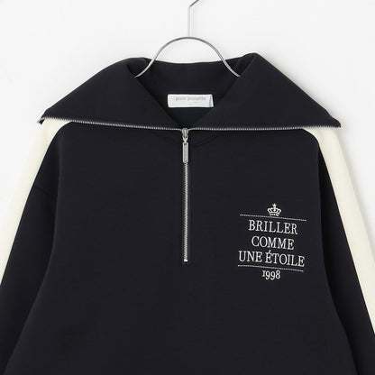 水手風半拉鍊上衣×裙子套裝