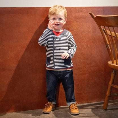 水手領針織開衫【日本製造】