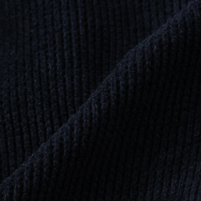 下襬拼接翻邊輕薄針織燈芯絨長褲