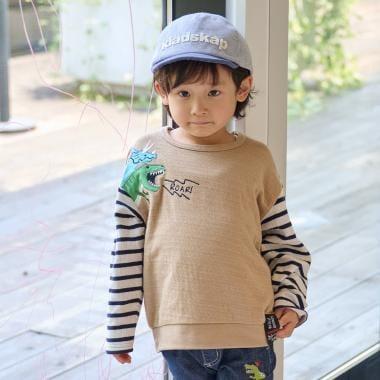 恐龍拼接長袖T恤