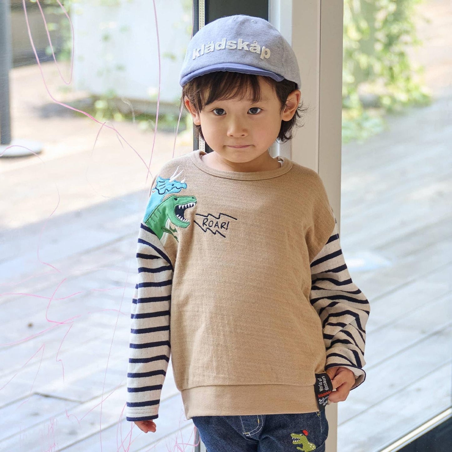 恐龍拼接長袖T恤