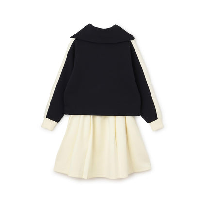 水手風半拉鍊上衣×裙子套裝