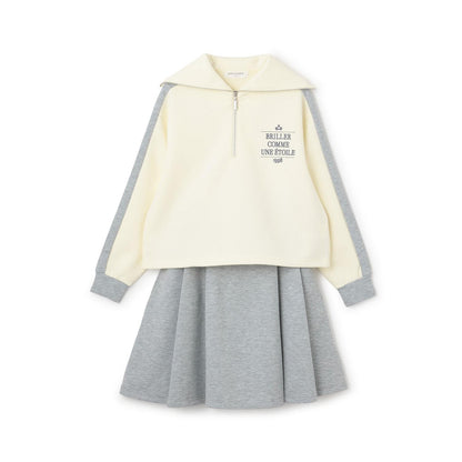 水手風半拉鍊上衣×裙子套裝