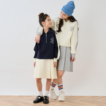 水手風半拉鍊上衣×裙子套裝