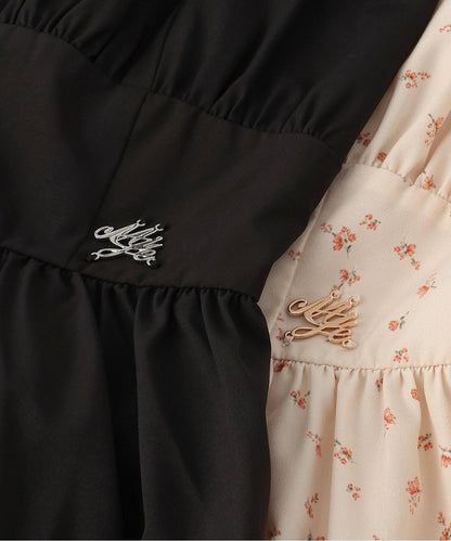 繫帶褶皺連衣裙【韓國時尚】