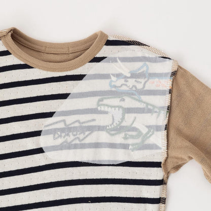 恐龍拼接長袖T恤