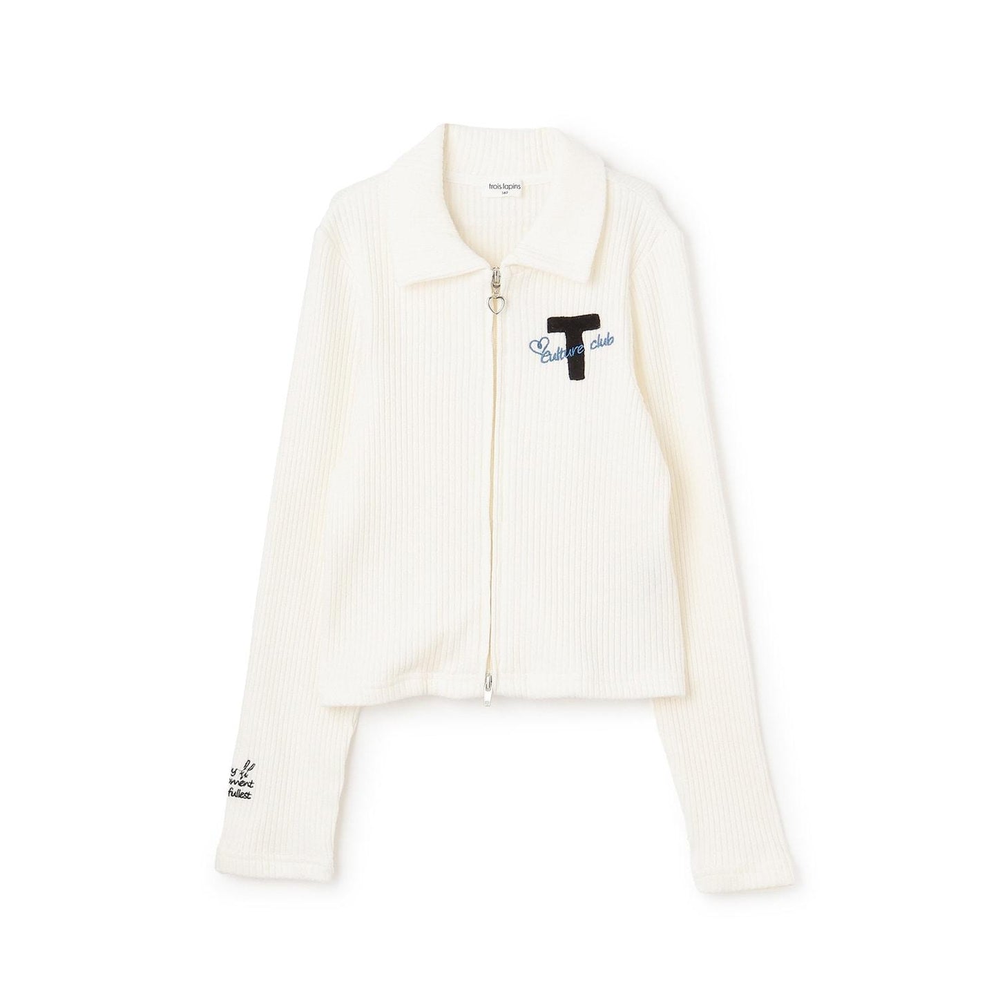 【Trois Lapins】雙拉鍊羅紋開衫