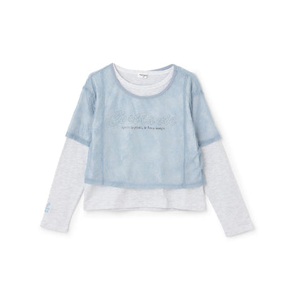 【Trois Lapins】蕾絲T恤疊穿套裝