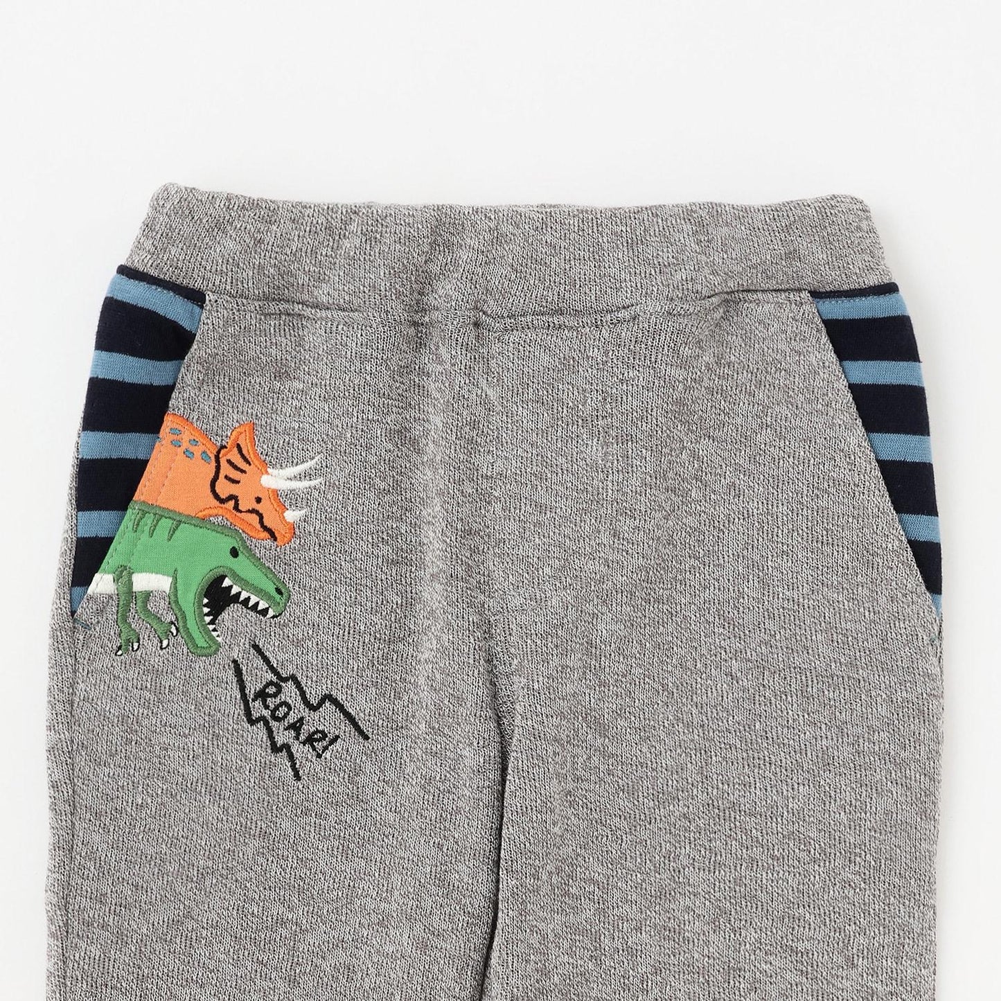 恐龍圖案加厚長款直筒褲