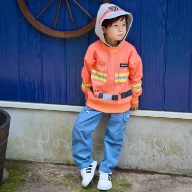 工程車輛圖案長款工裝褲