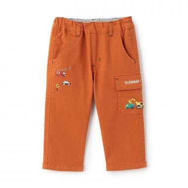 工程車輛圖案長款工裝褲