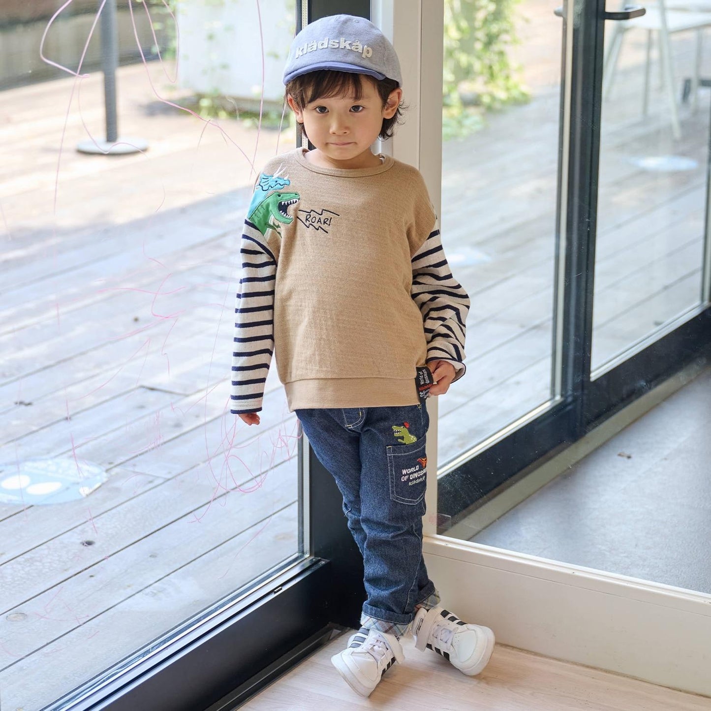 恐龍拼接長袖T恤