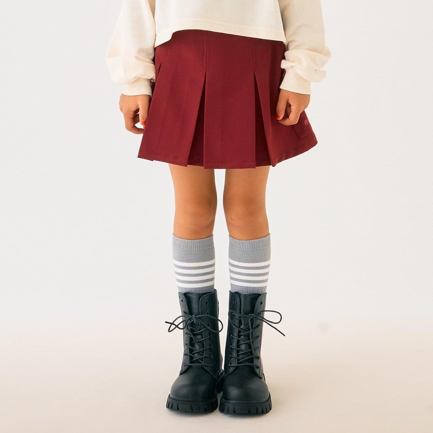 帶內襯褶皺半身裙