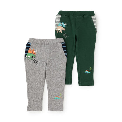 恐龍圖案加厚長款直筒褲