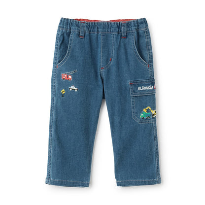 工程車輛圖案長款工裝褲