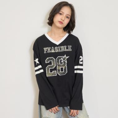 【LTXC/速幹】數字印花寬鬆T恤