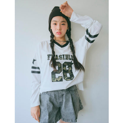 【LTXC/速幹】數字印花寬鬆T恤