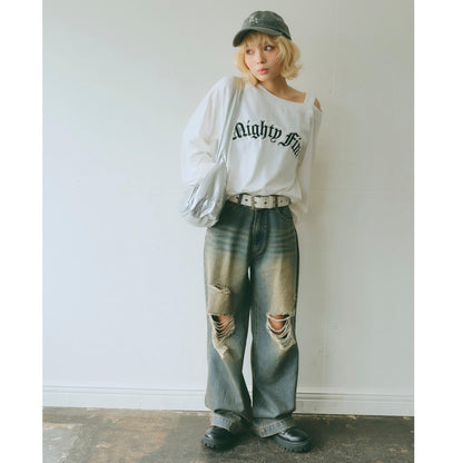 【LTXC】單肩長袖T恤