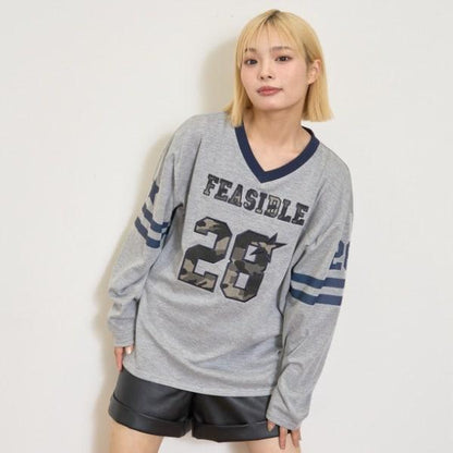 【LTXC/速幹】數字印花寬鬆T恤