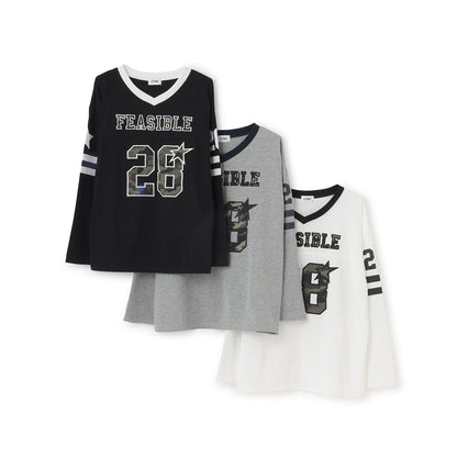 【LTXC/速幹】數字印花寬鬆T恤