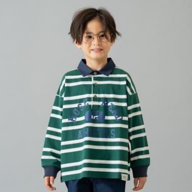 【男女同款】學院風印花長袖橄欖球T恤