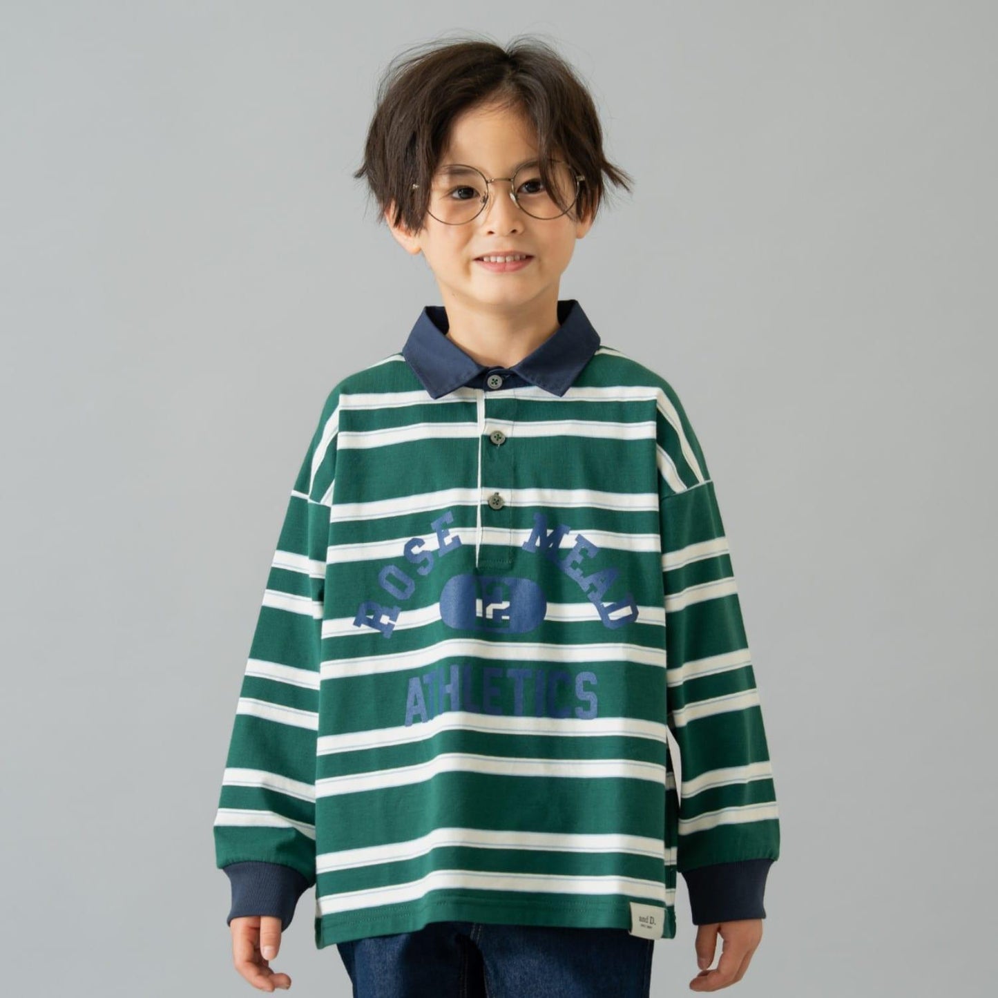 【男女同款】學院風印花長袖橄欖球T恤