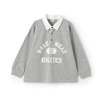 【男女同款】學院風印花長袖橄欖球T恤