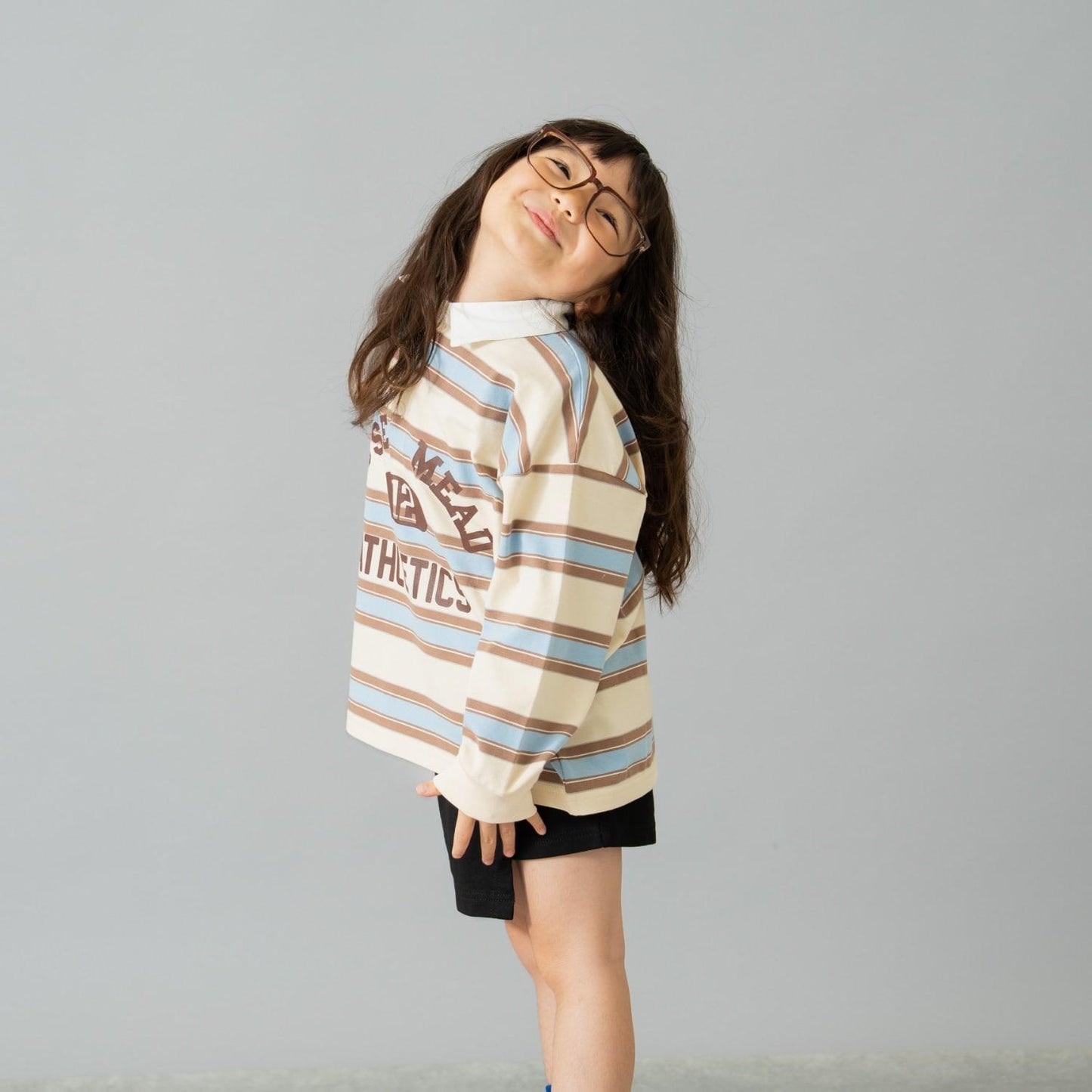 【男女同款】學院風印花長袖橄欖球T恤