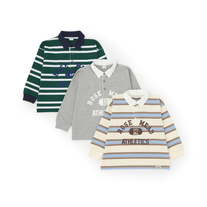 【男女同款】學院風印花長袖橄欖球T恤