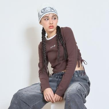 羅紋抽繩長袖T恤