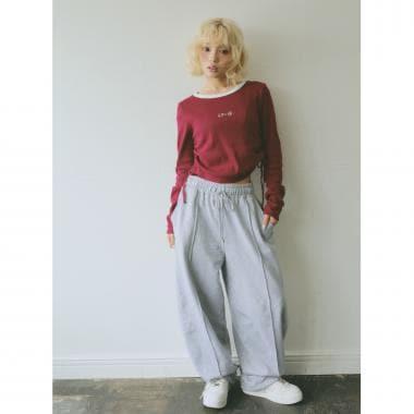 羅紋抽繩長袖T恤