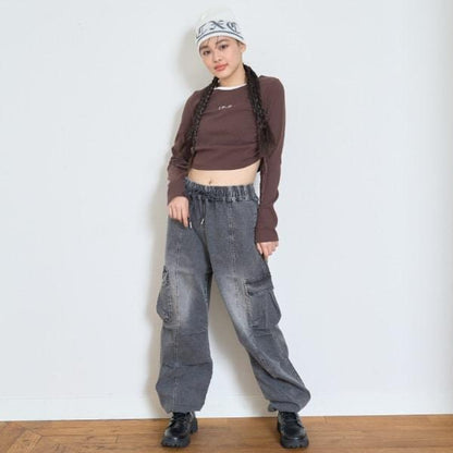 羅紋抽繩長袖T恤