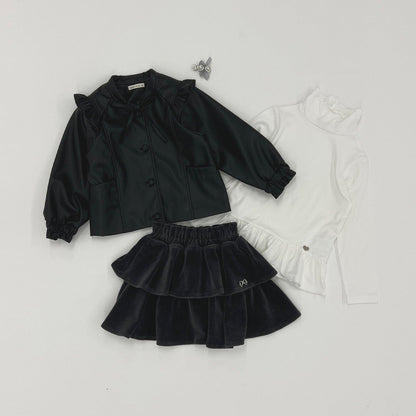 【柔軟人造皮革】無領夾克