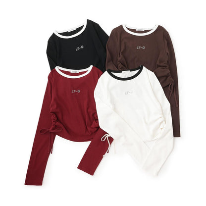 羅紋抽繩長袖T恤