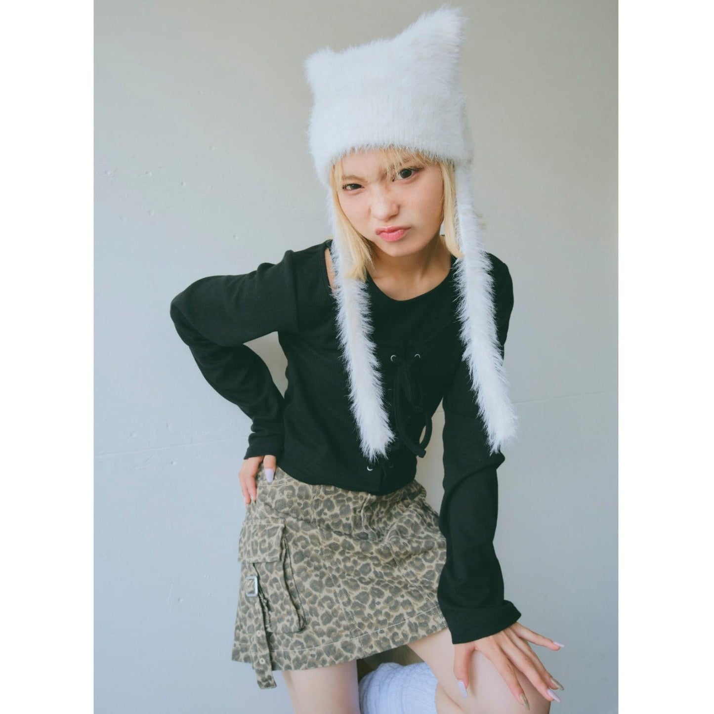 繫帶長袖T恤套裝