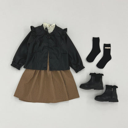 【柔軟人造皮革】無領夾克