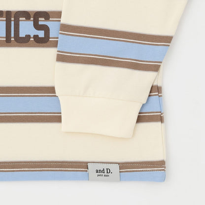 【男女同款】學院風印花長袖橄欖球T恤