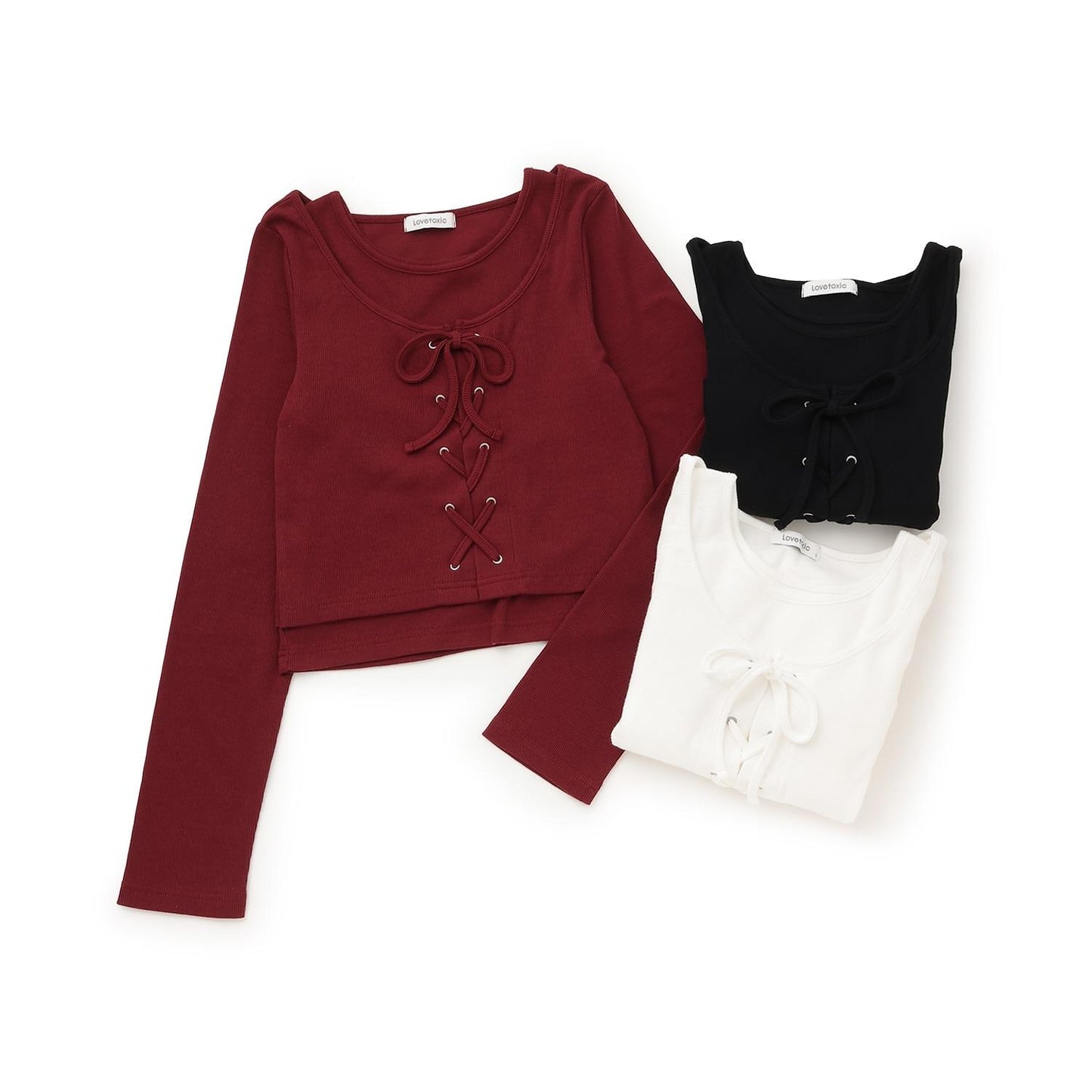 繫帶長袖T恤套裝