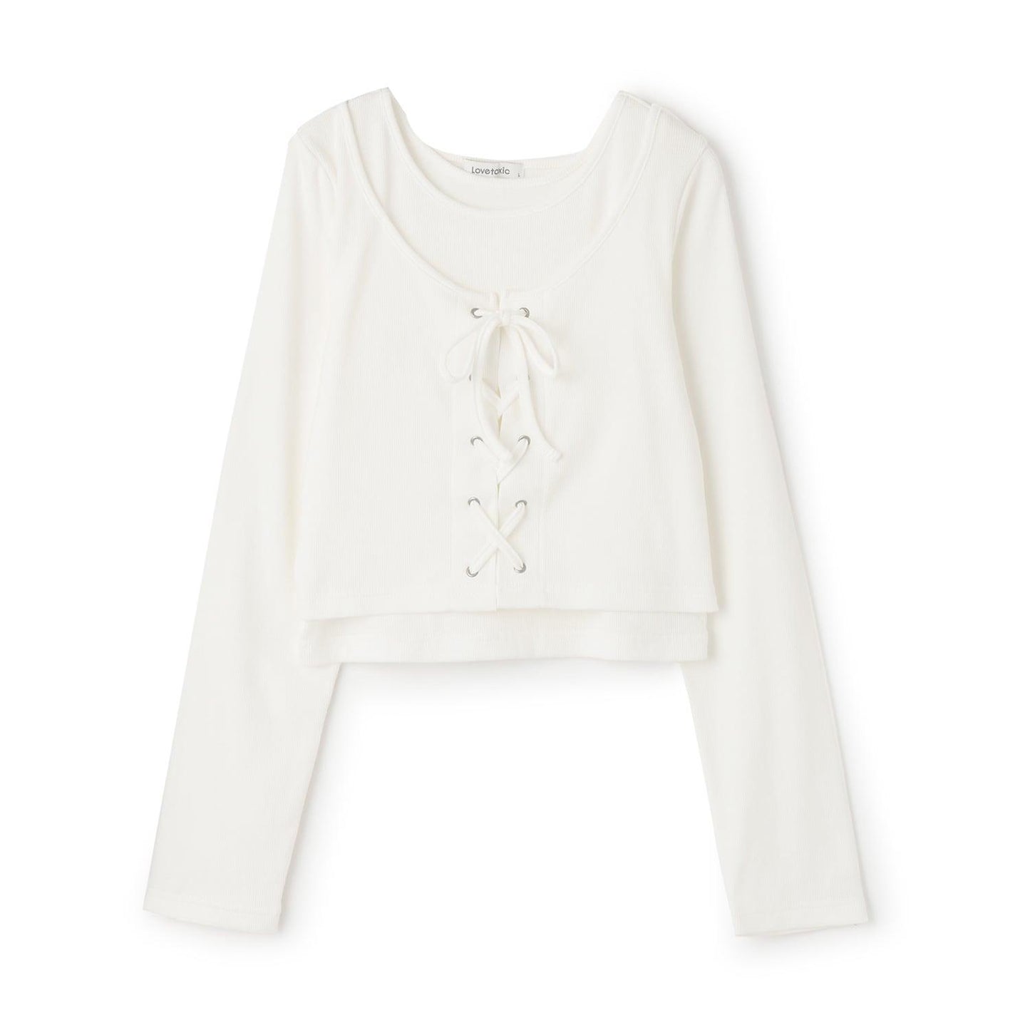 繫帶長袖T恤套裝