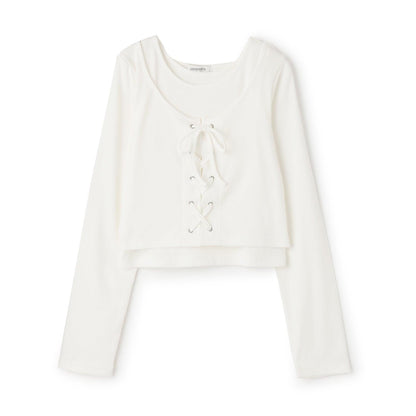 繫帶長袖T恤套裝