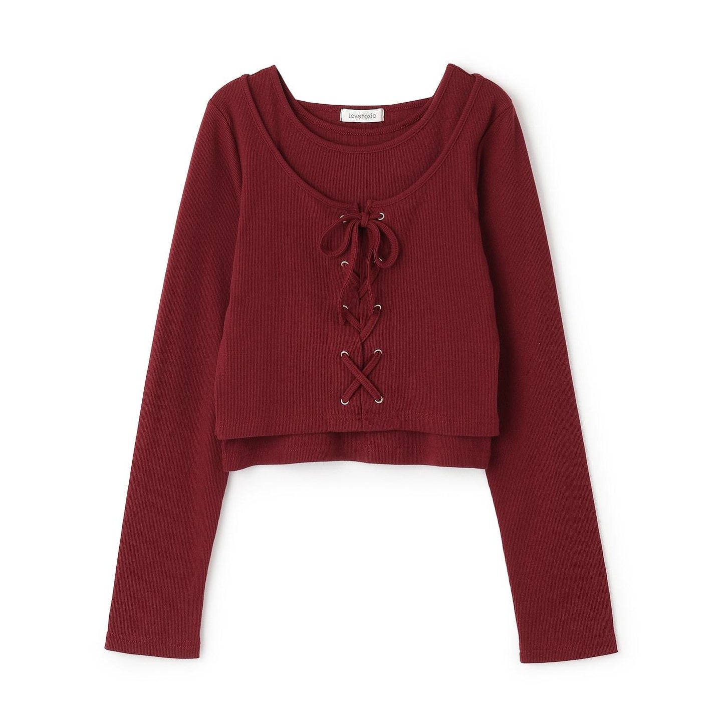 繫帶長袖T恤套裝