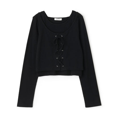 繫帶長袖T恤套裝