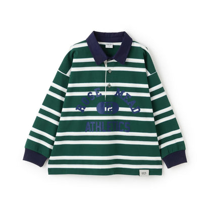 【男女同款】學院風印花長袖橄欖球T恤