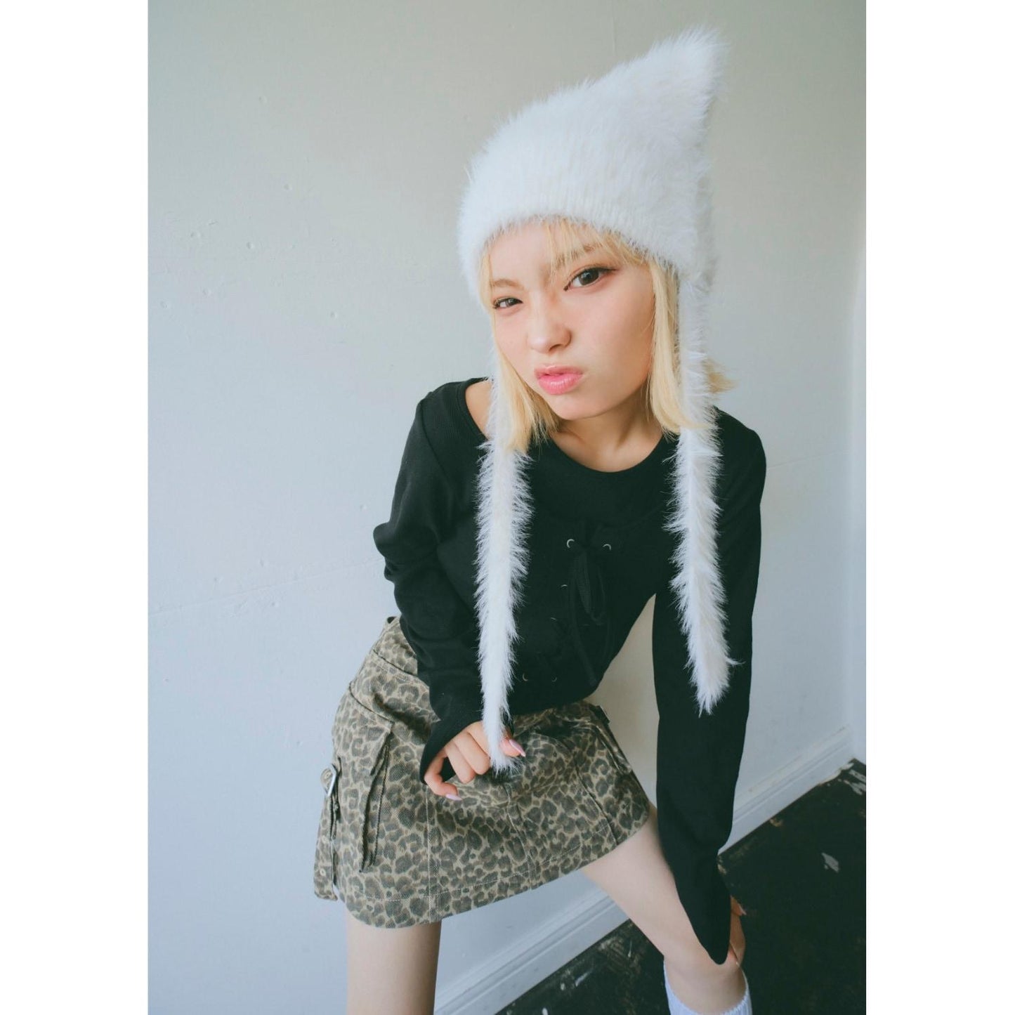 繫帶長袖T恤套裝