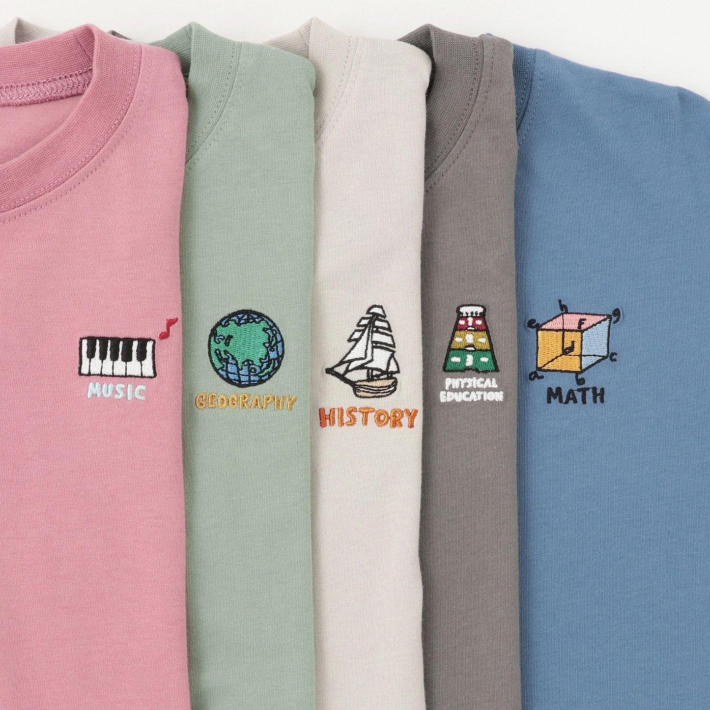 【純棉100%】【365D.】主題刺繡長袖T恤