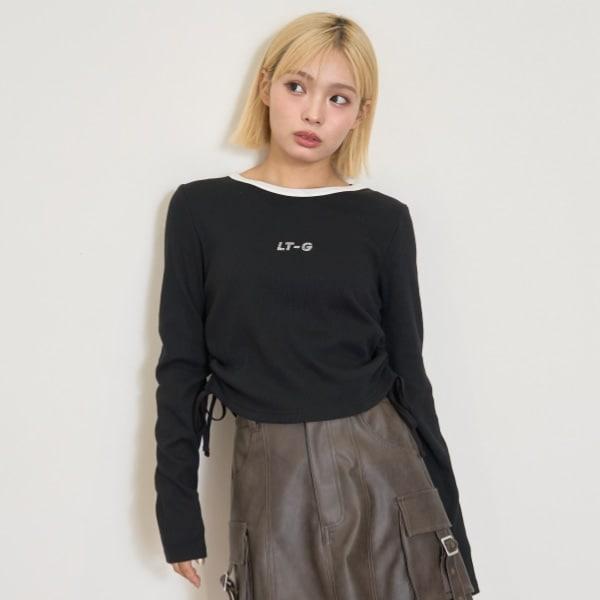 羅紋抽繩長袖T恤