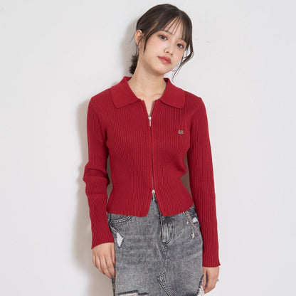 【LTXC】羅紋雙拉鍊開衫