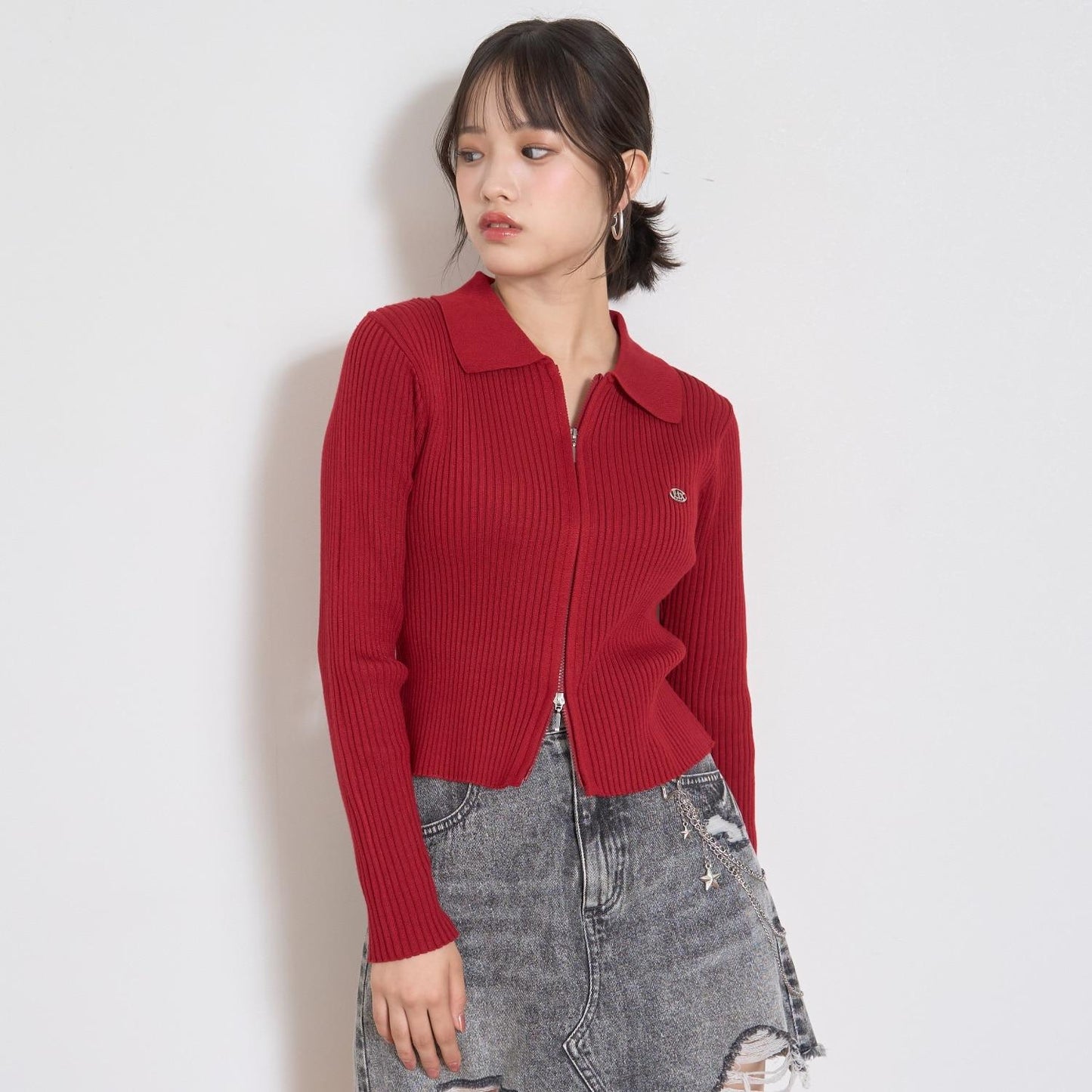 【LTXC】羅紋雙拉鍊開衫