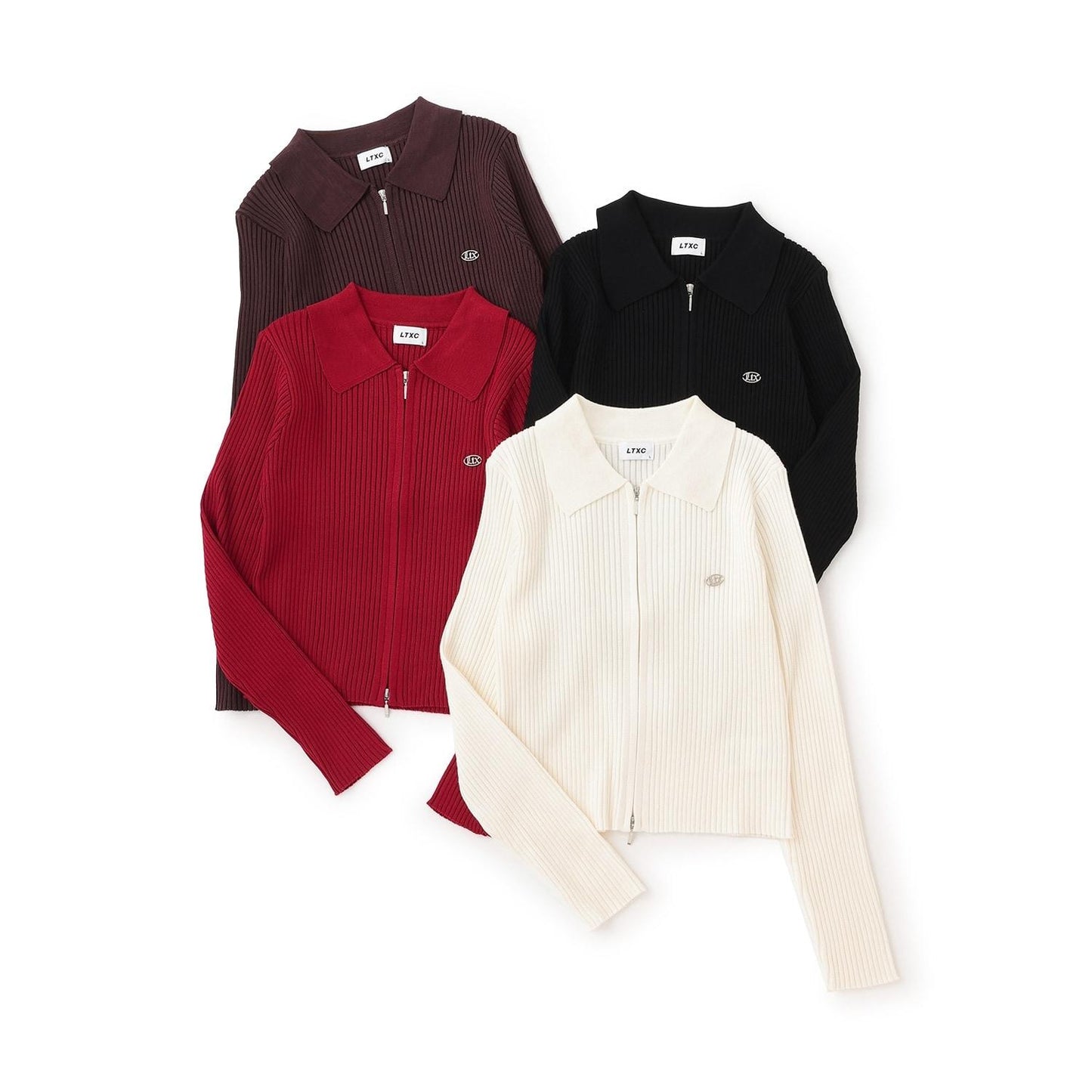 【LTXC】羅紋雙拉鍊開衫